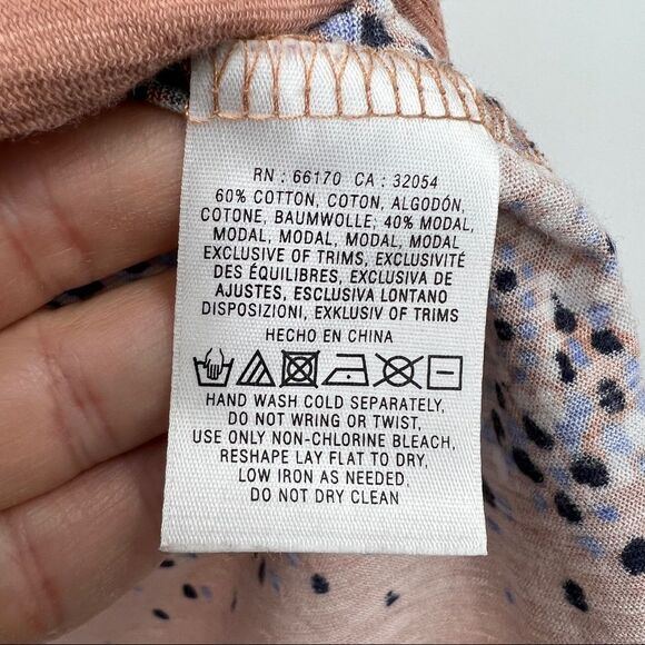 Anthropologie Meadow Rue V Neck Print Peplum Pom Pom Striped Sleeveless Tank Top - Picture 9 of 9